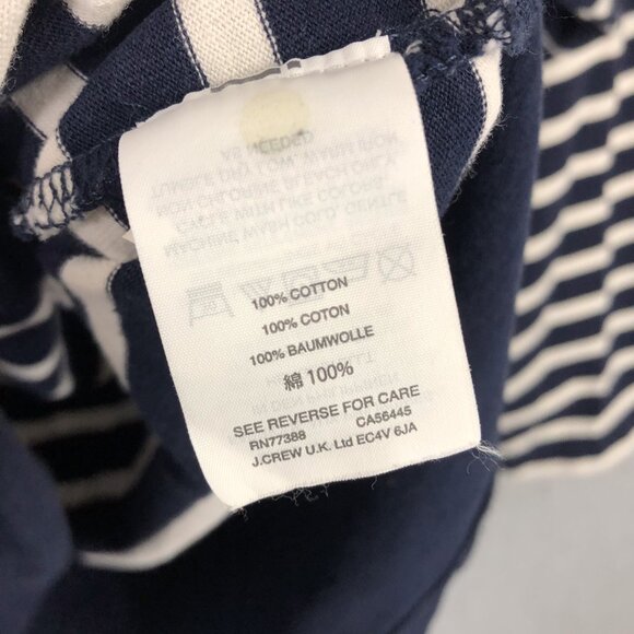 J Crew Cotton Striped 3/4 Tee Shirt Navy Blue Size Medium - Picture 4 of 4